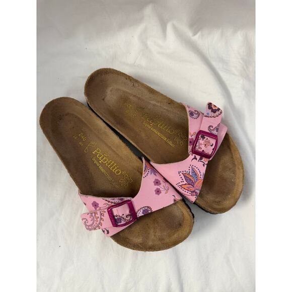 Birkenstock Papillio Pink Paisley Slip On Sandals Sz 37/6 GS - Picture 3 of 5